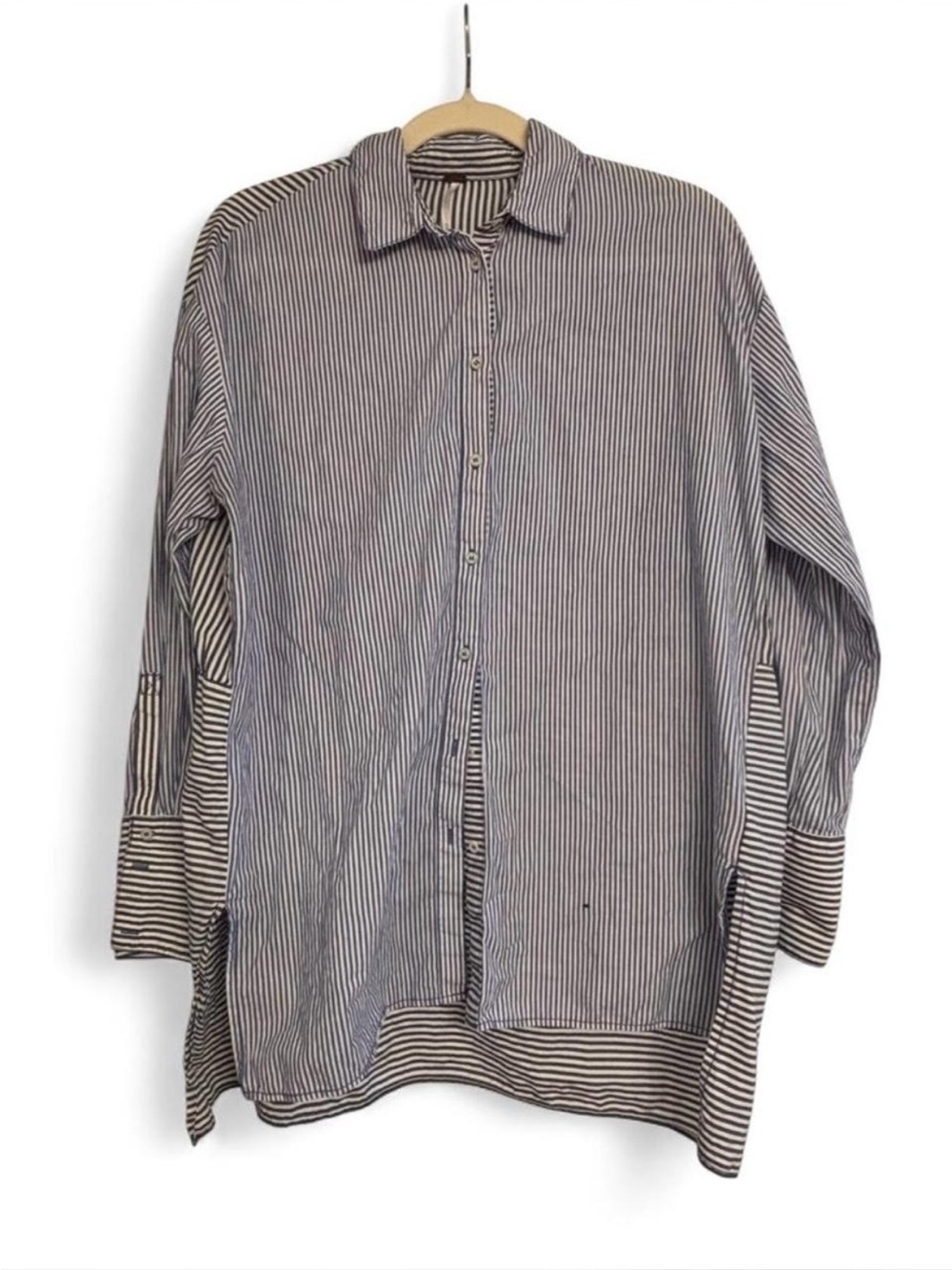 Free People Striped Button-Up Long Sleeve Shirt size xs